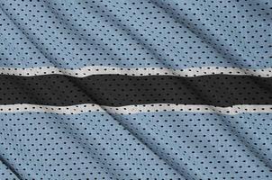 Botswana-Flagge gedruckt auf einem Polyester-Nylon-Sportswear-Mesh-Gewebe foto