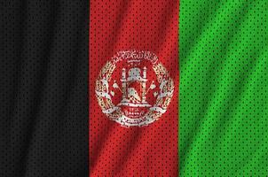 Afghanistan-Flagge gedruckt auf einem Polyester-Nylon-Sportbekleidungsnetz fa foto