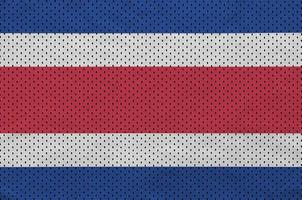 Costa-Rica-Flagge gedruckt auf einem Polyester-Nylon-Sportswear-Mesh-Gewebe foto