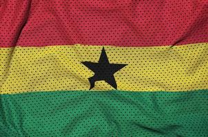 Ghana-Flagge gedruckt auf einem Polyester-Nylon-Sportswear-Mesh-Gewebe m foto