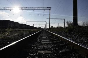 Eisenbahnlandschaft am Morgen foto