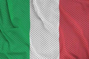 Italien-Flagge gedruckt auf einem Polyester-Nylon-Sportswear-Mesh-Gewebe m foto