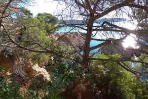 katalanische costa brava, mittelmeer in der stadt sant feliu de guixols. foto