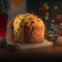 Panettone ist das traditionelle italienische Dessert zu Weihnachten foto