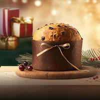 Panettone ist das traditionelle italienische Dessert zu Weihnachten foto