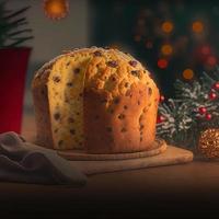Panettone ist das traditionelle italienische Dessert zu Weihnachten foto