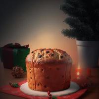 Panettone ist das traditionelle italienische Dessert zu Weihnachten foto