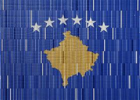 Flagge des Kosovo auf einem strukturierten Hintergrund. Konzept-Collage. foto