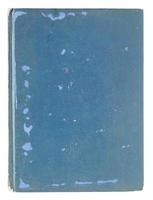 alte blaue Buchseiten aus Leder isoliert auf weißem Hintergrund