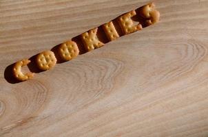 Kekse. Essbare Buchstaben foto