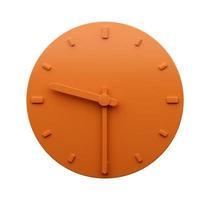 minimal orange uhr 9 30 halb neun uhr abstrakte minimalistische wanduhr 21 30 3d illustration foto