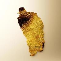 dominica karte goldene metallfarbe höhe kartenhintergrund 3d illustration foto