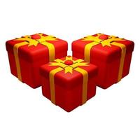 3D-Rendering rote Geschenkboxen foto