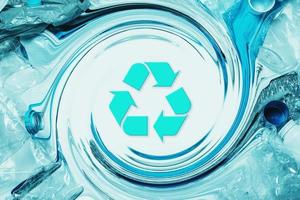 Symbol für Kunststoffabfälle und Recycling. Konzepte von Plastikrecycling oder Greenwashing. foto