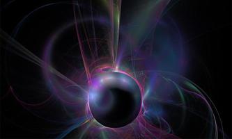 Komssos-Illustration, schwarzer Planet, flammender schwarzer Stern foto