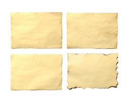 satz alter leerer stücke von antikem vintage-zerbröckelndem papiermanuskript oder pergament foto