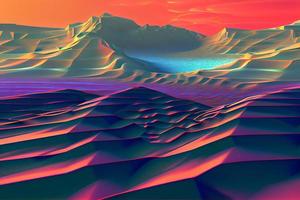 3D-Landschaft computergenerierter abstact Hintergrund y2k ästhetisch foto