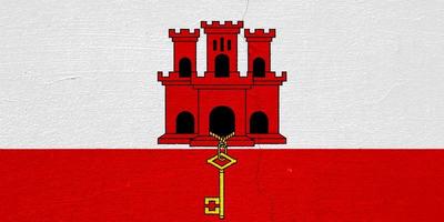 Gibraltar-Flagge auf einem strukturierten Hintergrund. Konzept-Collage. foto