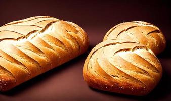 Ofen - traditionelles frisches heißes gekochtes Brot. Brot aus nächster Nähe schießen. foto