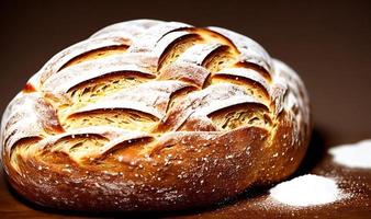 Ofen - traditionelles frisches heißes gekochtes Brot. Brot aus nächster Nähe schießen. foto