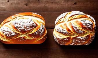 Ofen - traditionelles frisches heißes gekochtes Brot. Brot aus nächster Nähe schießen. foto