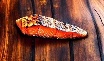 gegrillter Lachs. gesundes essen gebackener lachs. heißes Fischgericht. foto