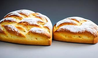 Ofen - traditionelles frisches heißes gekochtes Brot. Brot aus nächster Nähe schießen. foto