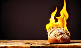 Ofen - traditionelles frisches heißes gekochtes Brot. Brot aus nächster Nähe schießen. foto