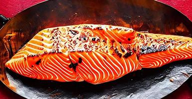 gegrillter Lachs. gesundes essen gebackener lachs. heißes Fischgericht. foto