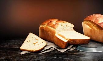 Ofen - traditionelles frisches heißes gekochtes Brot. Brot aus nächster Nähe schießen. foto