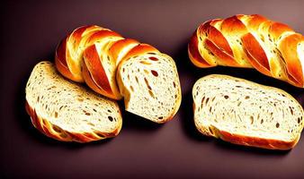 Ofen - traditionelles frisches heißes gekochtes Brot. Brot aus nächster Nähe schießen. foto