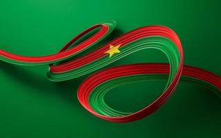 schwenkende Bandfahne von Burkina Faso. unabhängigkeitstag banner 3d illustration foto