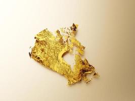 kanada karte goldene metallfarbe höhe kartenhintergrund 3d illustration foto