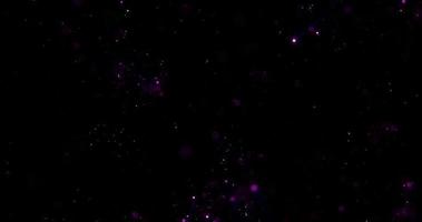 abstrakter dunkelblauer violetter Rahmen mit fliegenden, glitzernden digitalen Hi-Tech-Partikeln mit Unschärfeeffekt und Bokeh auf schwarzem Hintergrund. Bildschirmschoner schön foto