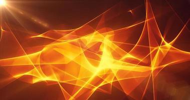 futuristische abstrakte gelb-orangee feurig leuchtende wellen, die magische energie auf schwarzem hintergrund strahlen. abstrakter Hintergrund