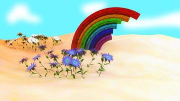 Regenbogen Freude Hintergrundvideo 3D-Rendering foto