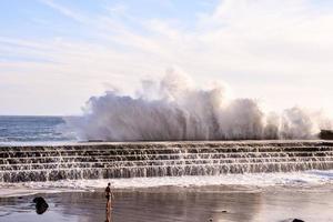 Anlegesteg-Splash-Ansicht foto