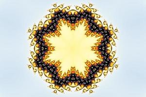 3D-Darstellung eines Kaleidoskops Zoom in die unendliche mathematische Mandelbrot-Menge fraktal. foto