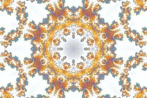 3D-Darstellung eines Kaleidoskops Zoom in die unendliche mathematische Mandelbrot-Menge fraktal. foto