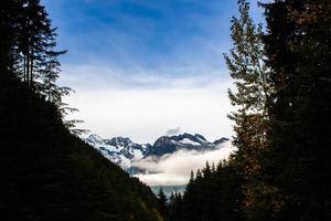 Blick auf Berge und Wälder in British Columbia foto