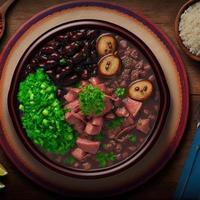 leckeres brasilianisches Feijoada-Essen foto