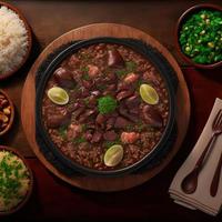 leckeres brasilianisches Feijoada-Essen foto