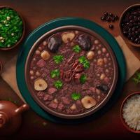 leckeres brasilianisches Feijoada-Essen foto