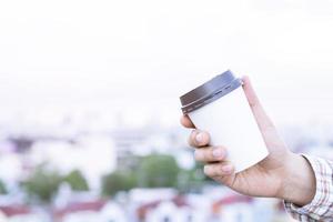 heißen Kaffee am Morgen foto