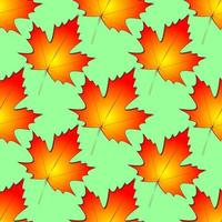 Nahtloses symmetrisches Muster aus Herbstahornblättern auf grünem Hintergrund, Textur, Design foto