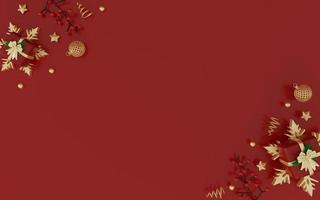 3d-rendering weihnachten roter hintergrund foto