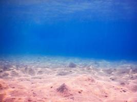 Meeresbodenlandschaft mit tiefblauem Wasser beim morgendlichen Tauchen foto