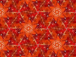 buntes rotes Feuer Kaleidoskop Hintergrund abstrakte Blume und symmetrisches Muster foto