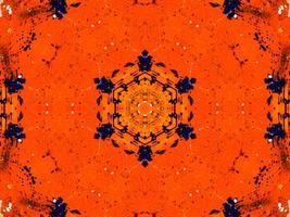 buntes rotes Feuer Kaleidoskop Hintergrund abstrakte Blume und symmetrisches Muster foto