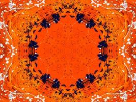 buntes rotes Feuer Kaleidoskop Hintergrund abstrakte Blume und symmetrisches Muster foto